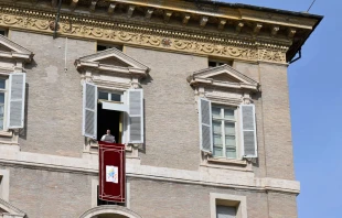El Papa durante el Ángelus de este domingo Crédito: Vatican Media