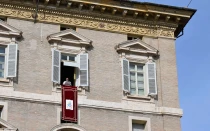 El Papa durante el Ángelus de este domingo