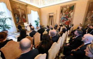 El Papa en la audiencia con políticos europeos Crédito: Vatican Media