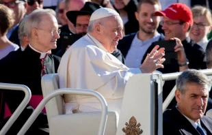 El Papa Francisco en la Audiencia General de este miu00e9rcoles. Cru00e9dito: Daniel Ibu00e1u00f1ez/ACI Prensa 