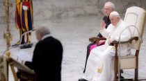 El Papa Francisco en audiencia con los miembros del Camino Neocatecumenal. Crédito: Daniel Ibáñez / ACI Prensa.