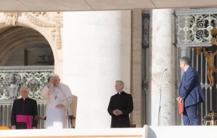 Imagen del Papa Francisco en la Audiencia General. Cru00e9dito: Vatican Media 
