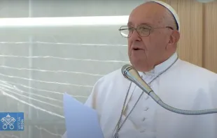 El Papa Francisco durante  su discurso a los presos en Verona Crédito: Captura de Pantalla Vatican Media