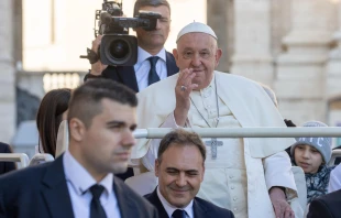 El Papa Francisco en la Audiencia General de este 30 de octubre Crédito: Daniel Ibáñez/ EWTN News