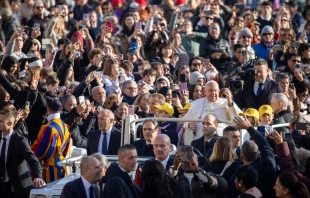 El Papa Francisco en la Audiencia General de este 27 de noviembre Crédito: Daniel Ibáñez/ EWTN News
