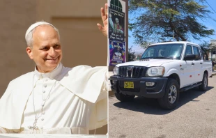 Camioneta pickup del entonces Mons. Robert Prevost (hoy Papa León XIV) en Chiclayo. Crédito: Diego López Marina - EWTN News / Riccardo De Luca - Shutterstock