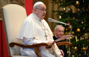 El Papa Francisco durante la audiencia al cuerpo diplomático Crédito: Vatican Media