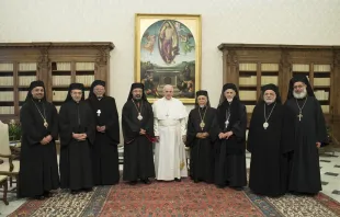 El Papa Francisco se reúne con la Iglesia Copta Ortodoxa en la Ciudad del Vaticano el 6 de febrero de 2017. Crédito: Vatican Media