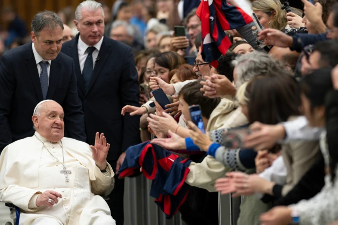 Imagen referencial del Papa Francisco al finalizar la Audiencia General del 22 de enero 2025
