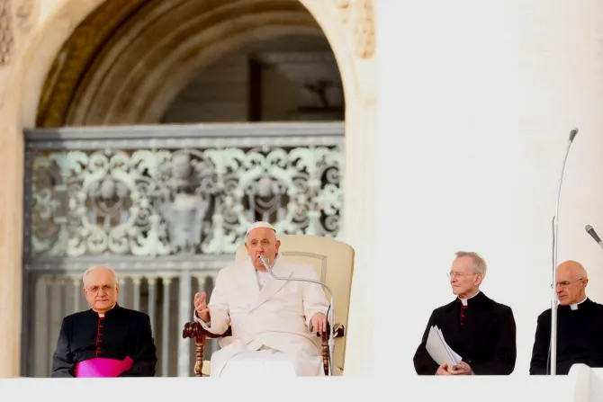 El Papa Francisco, durante la audiencia general del miércoles 13 de marzo de 2024.