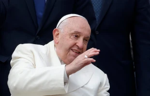 El Papa Francisco saluda a los fieles al final de su audiencia general semanal en la Plaza de San Pedro en el Vaticano, el 13 de noviembre de 2024. Crédito: Riccardo De Luca - Shutterstock