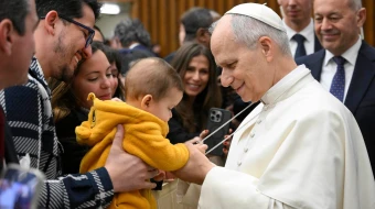 Imagen referencial del Papa León XIV durante una audiencia general