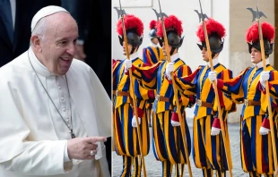 Papa Francisco | Guardias Suizos. Crédito: Daniel Ibáñez- EWTN News / Drop of Light - Shutterstock