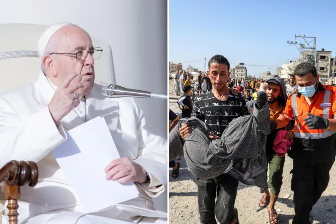 Papa Francisco y heridos en Gaza