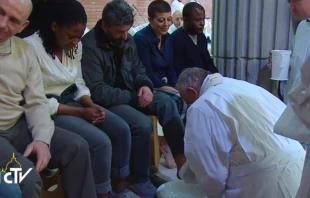 Papa Francisco en Misa de la Cena del Seu00f1or. Foto: Captura de video / CTV. 
