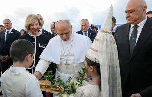 El Papa llegó este domingo a Beirut Crédito: Vatican Media