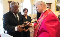 El Papa León XIV recibió a Wavel Ramkalawan, el presidente de la República de Seychelles.
