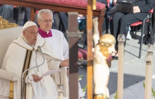 El Papa Francisco en la Misa de inauguración de la segunda sesión del Sínodo de la Sinodalidad Crédito: Daniel Ibáñez/ EWTN News