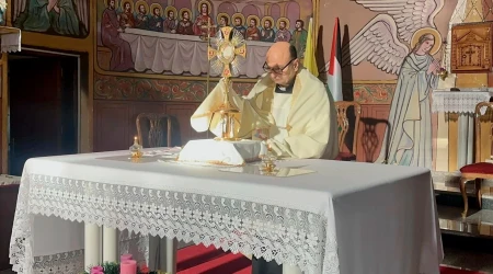 Adoración eucarística en Gaza.