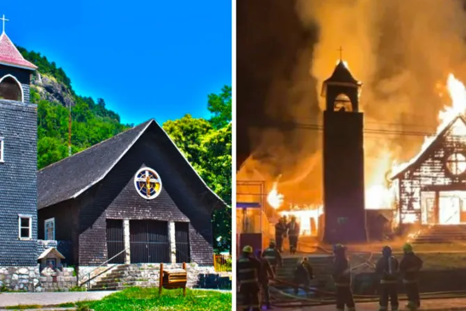 Incendio destruye por completo iglesia en el sur de Chile