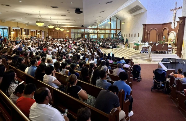 La Catedral San Ignacio de Loyola fue el centro de las peregrinaciones con motivo del Jubileo de la Esperanza. Crédito: Oficina de Pastoral Hispana de la Diócesis de Palm Beach.