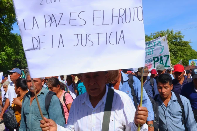 Peregrinación por la paz en Palenque, Chiapas.