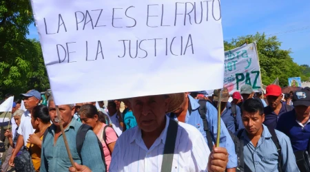 Peregrinación por la paz en Palenque, Chiapas.
