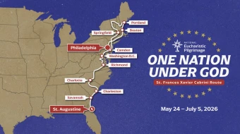 Mapa de la ruta de la Peregrinación Eucarística Nacional 2026.