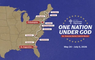 Mapa de la ruta de la Peregrinación Eucarística Nacional 2026. Crédito: Cortesía del Congreso Eucarístico Nacional.