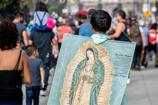 Peregrinos hacia la Basílica de Guadalupe