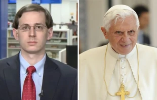 Erick Geller. Cru00e9dito: CBS News YouTube screenshot 2017 | Benedicto XVI. Cru00e9dito: Flickr de Catholic Church England and Wales (CC BY-NC-ND 2.0) 