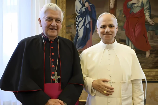 Mons. Salvador Piñeiro y el Papa León XIV 04062025