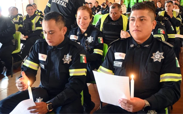 Diálogo entre policia e Iglesia Católica. Crédito: Diócesis de Texcoco