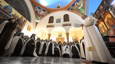 Papa León XIV visita el Monasterio de las Hermanas Carmelitas de la Theotokos en Harissa, Líbano