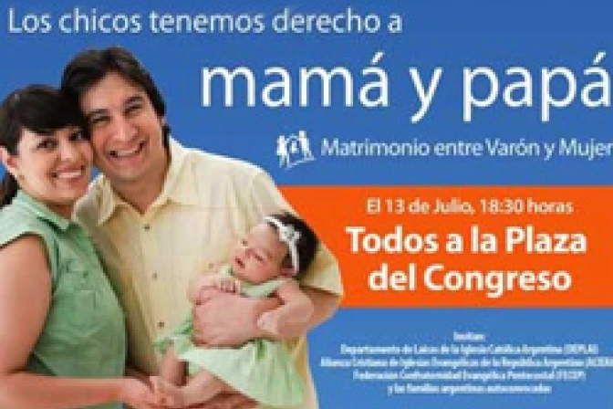 Convocan a masiva marcha por la familia y el matrimonio en Argentina