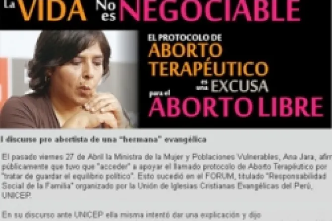 Ministra evangélica ahora apoya aborto terapéutico en Perú
