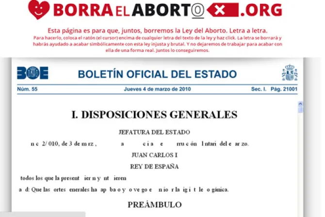 Derecho a Vivir presenta campaña para “borrar el aborto” en España