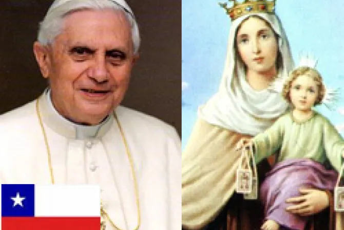 Benedicto XVI obsequia imagen de la Virgen del Carmen a Chile