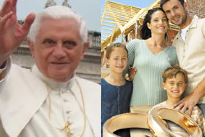 Iglesia Católica no puede aprobar "familias" alternativas, dice el Papa Benedicto XVI
