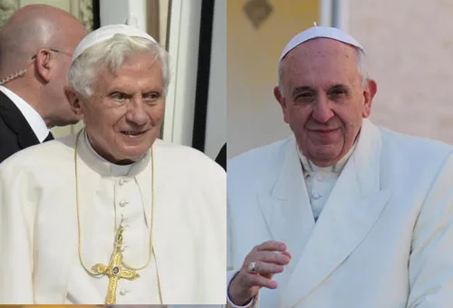 Benedicto XVI / Papa Francisco. Fotos: ACI Prensa