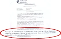 El documento de la tacha sustantiva 