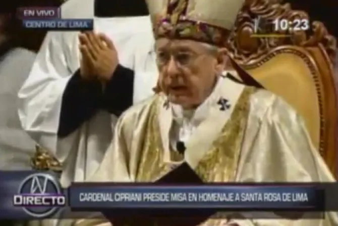 Tiempos actuales exigen testimonios como el de Santa Rosa, señala Cardenal Cipriani