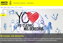 Campaña abortista "Mi Cuerpo, Mis Derechos". Foto: Sitio web Amnistía Internacional