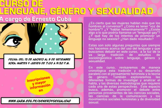 Universidad jesuita en Perú ofrece curso de ideología de género con activista gay