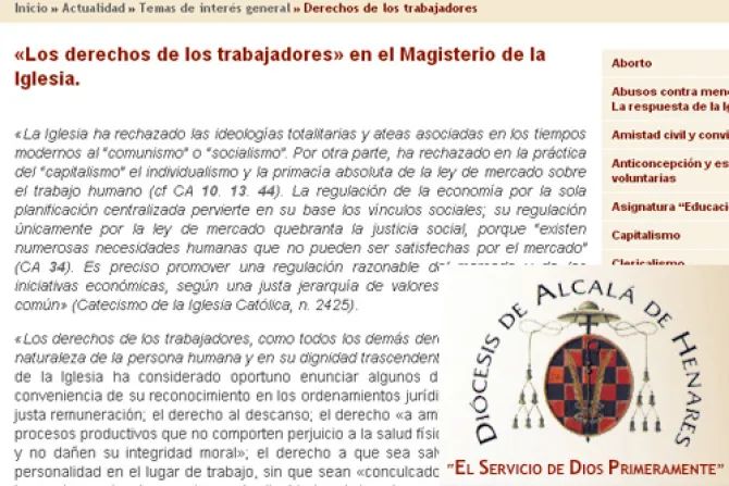 Obispado de Alcalá propone Magisterio de la Iglesia para defender derechos de los trabajadores