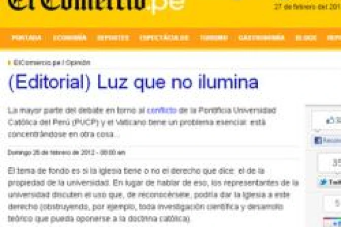 PUCP no puede construir pluralidad sobre robo a la Iglesia, dice El Comercio