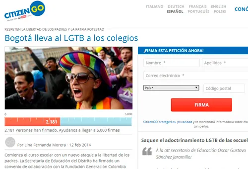 Miles exigen detener adoctrinamiento gay en escuelas de Colombia