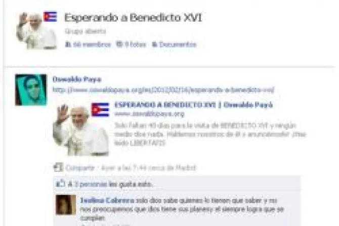 Crean en facebook grupo por el derecho a conocer visita del Papa a Cuba