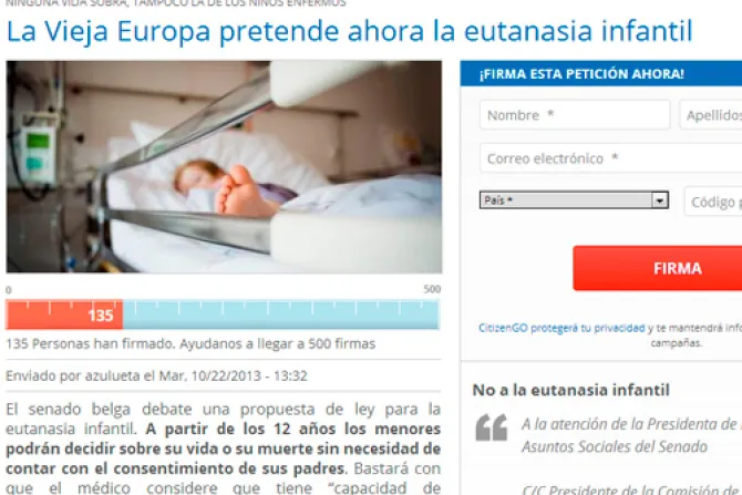 Advierten que eutanasia infantil ha llegado a Europa