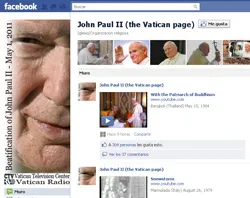 Página vaticana de Juan Pablo II es un éxito en Facebook
